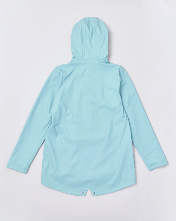 Adult waterproof Stripy Sailor raincoat in Seafoam | Rainkoat