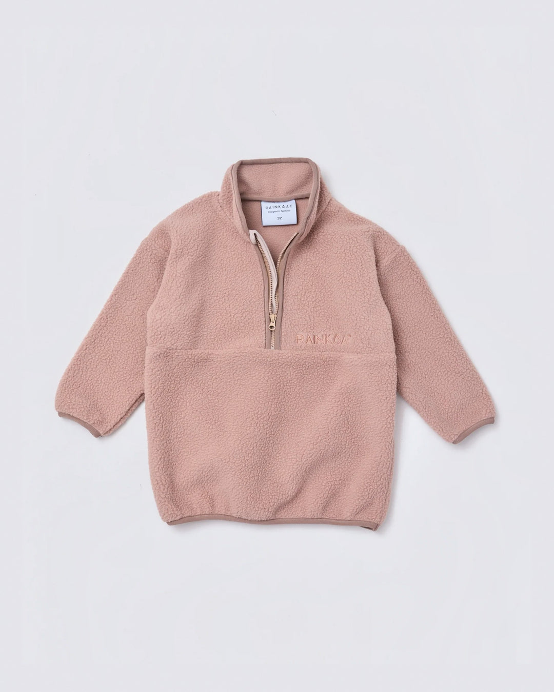 Kids quarter zip fleece in Light Brown | Rainkoat