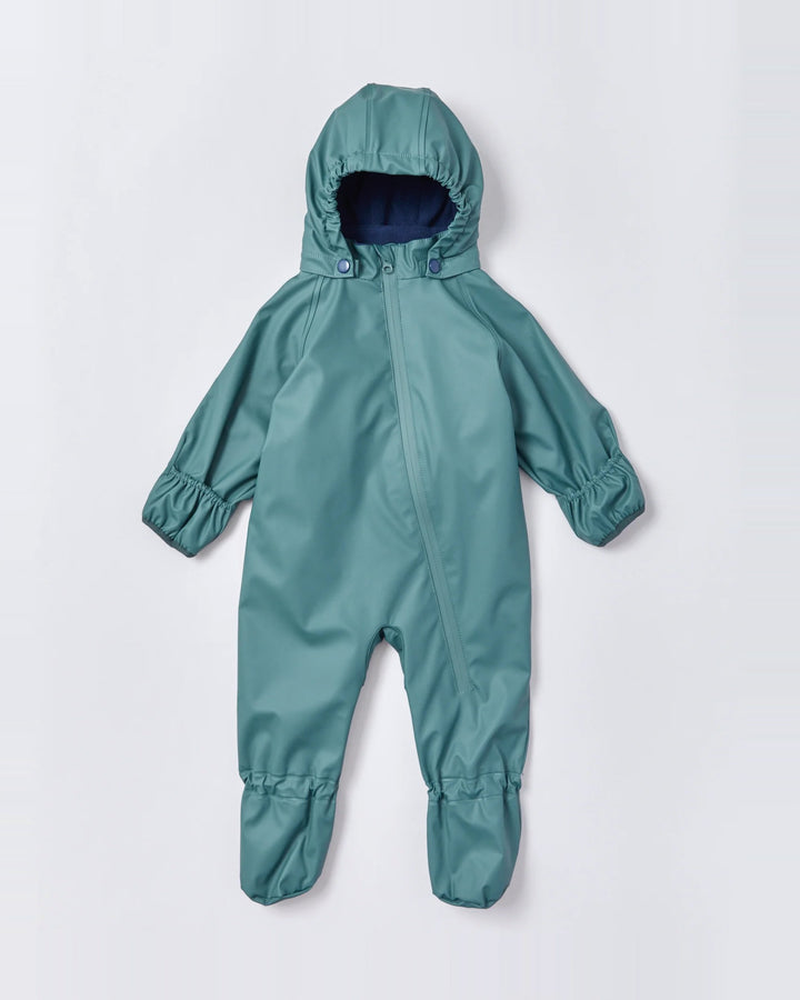 Baby waterproof snowsuit crawlers in Forest Green | Rainkoat