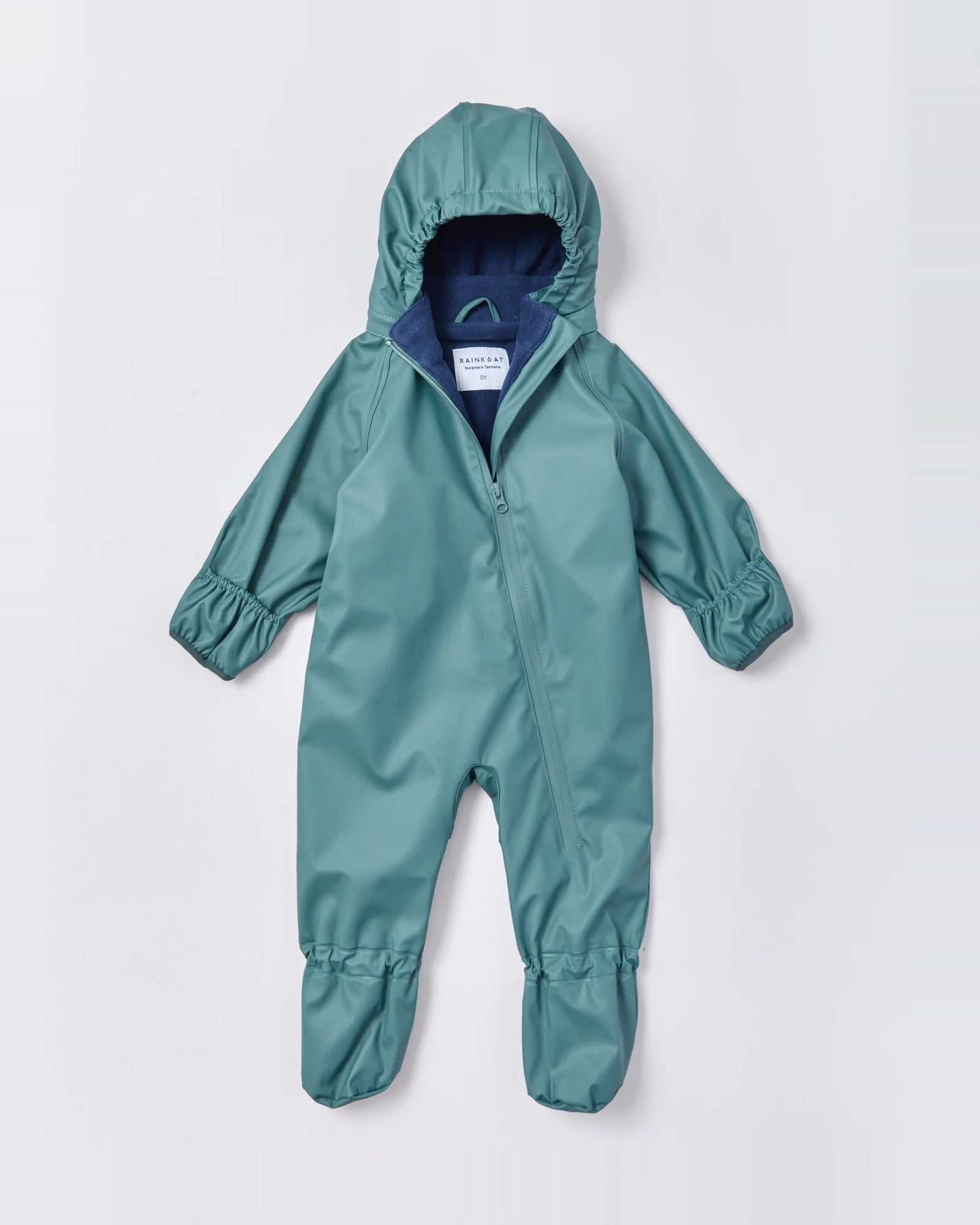 Baby waterproof snowsuit crawlers in Forest Green | Rainkoat