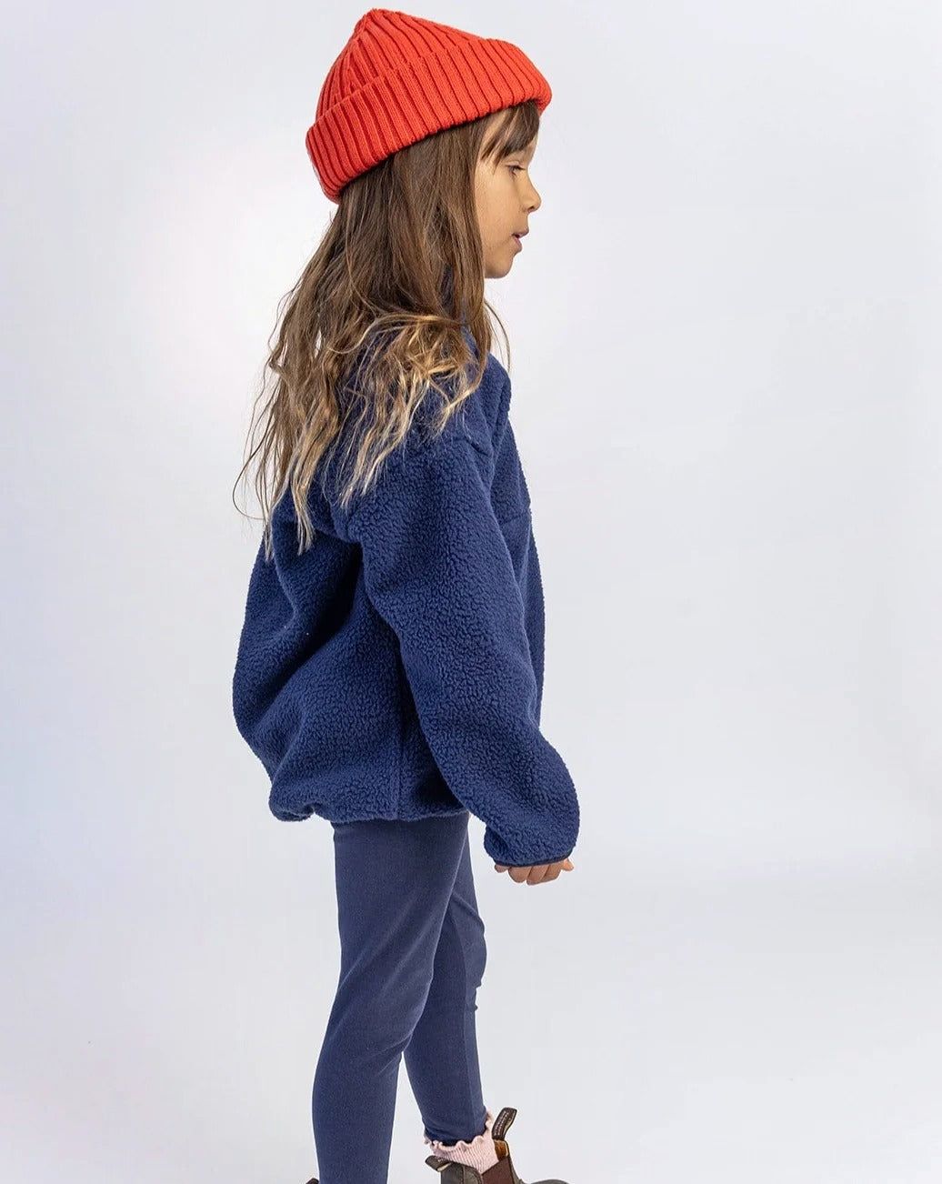 Kids quarter zip fleece in Blue | Rainkoat