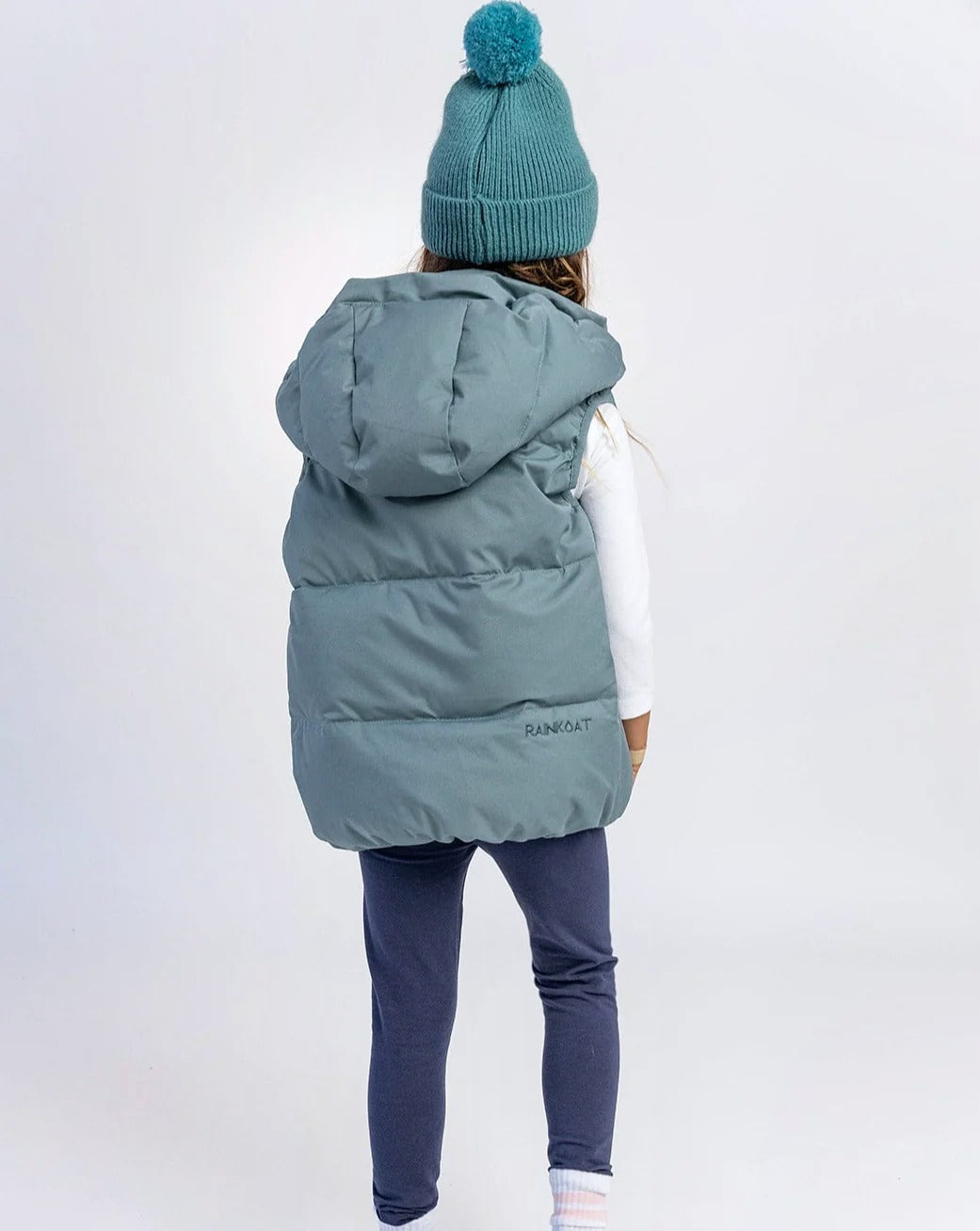 Kids puffer vest in Moss | Rainkoat