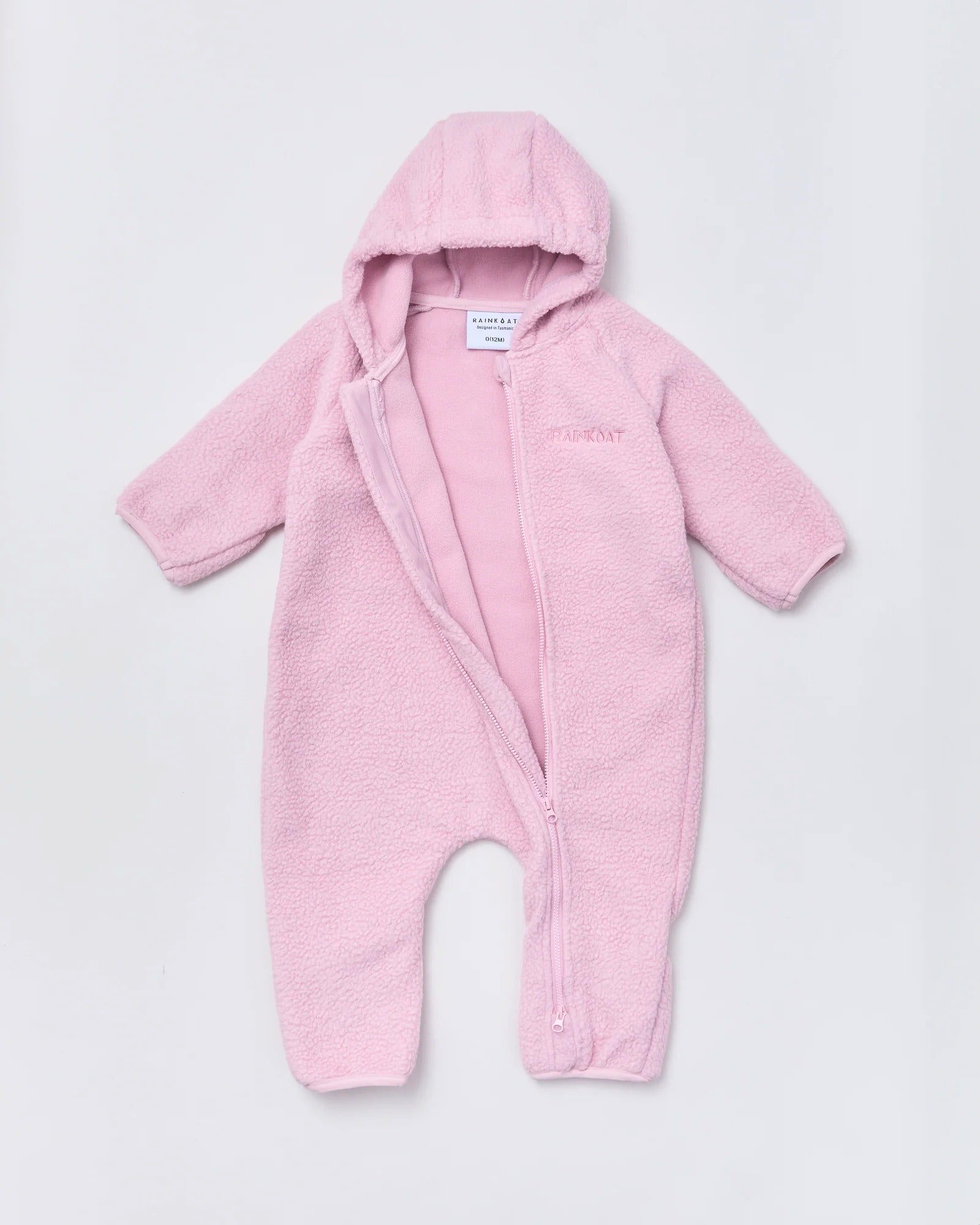 Baby fleece onesie in Blush Pink | Rainkoat