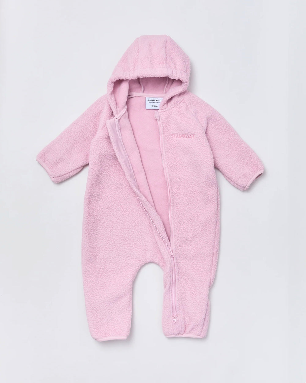 Baby fleece onesie in Blush Pink | Rainkoat