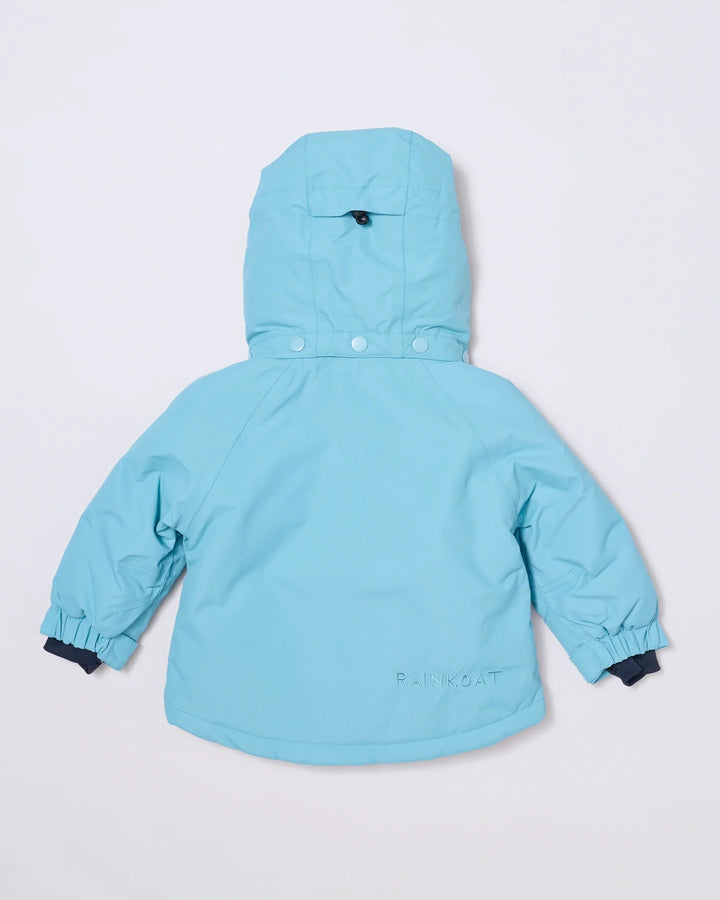 Kids waterproof ski jacket in Aqua Blue | Rainkoat