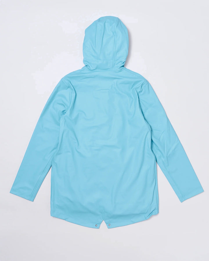 Adult waterproof Stripy Sailor raincoat in Aqua Blue | Rainkoat