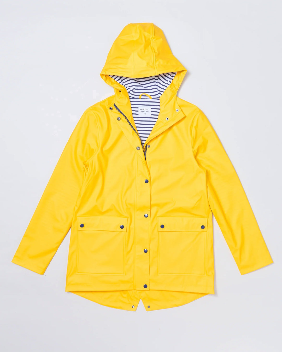 Adult waterproof Stripy Sailor raincoat in Yellow | Rainkoat