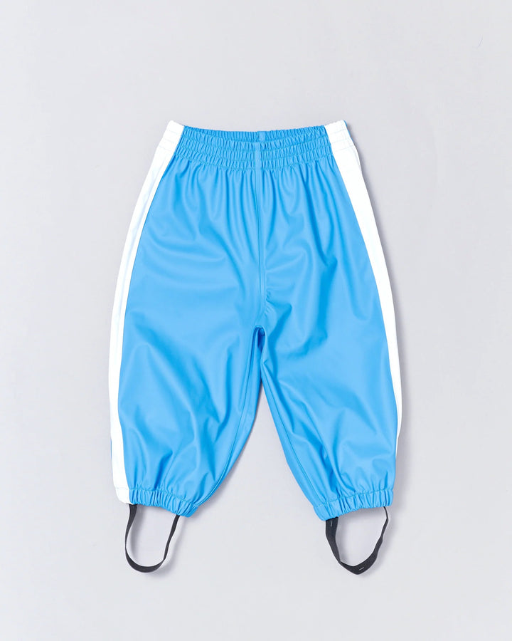 Kids waterproof rain pants in Light Blue Stripe | Rainkoat