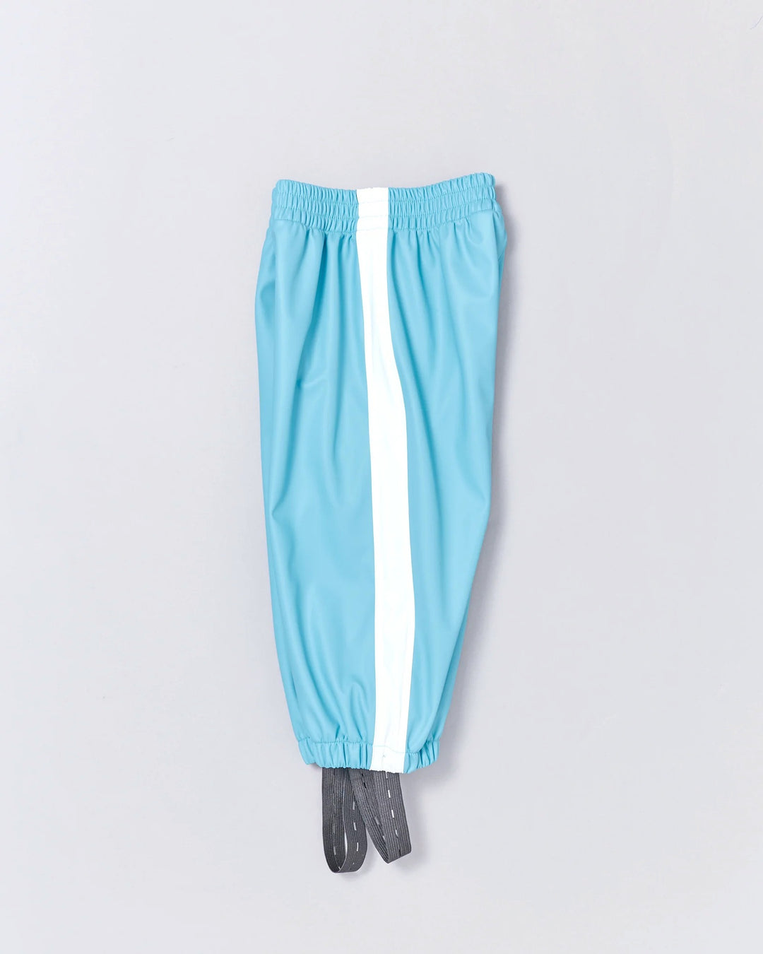 Kids waterproof rain pants in Aqua Blue Stripe | Rainkoat
