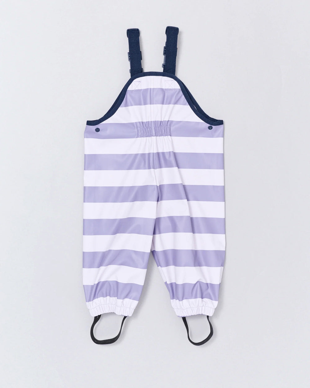 Kids waterproof overalls in Purple Stripe | Rainkoat