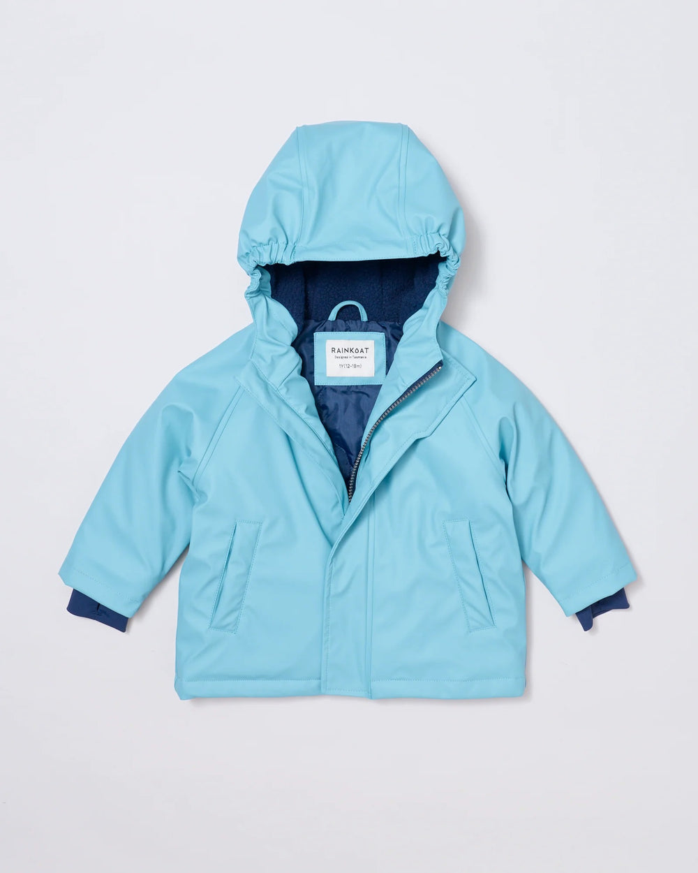 Kids waterproof PaddyMac raincoat in Aqua Blue | Rainkoat