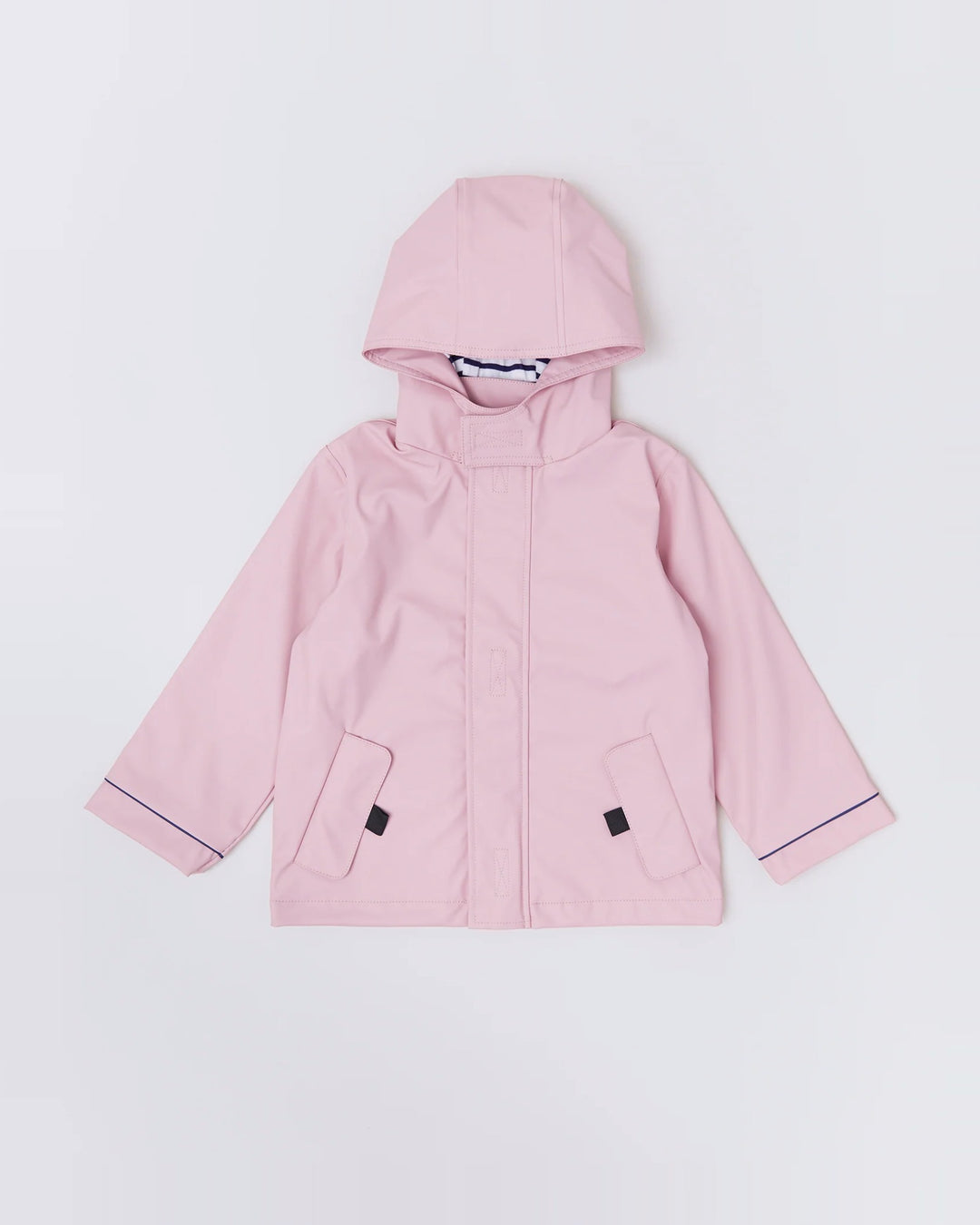 Kids waterproof Stripy Sailor raincoat in Blush Pink | Rainkoat
