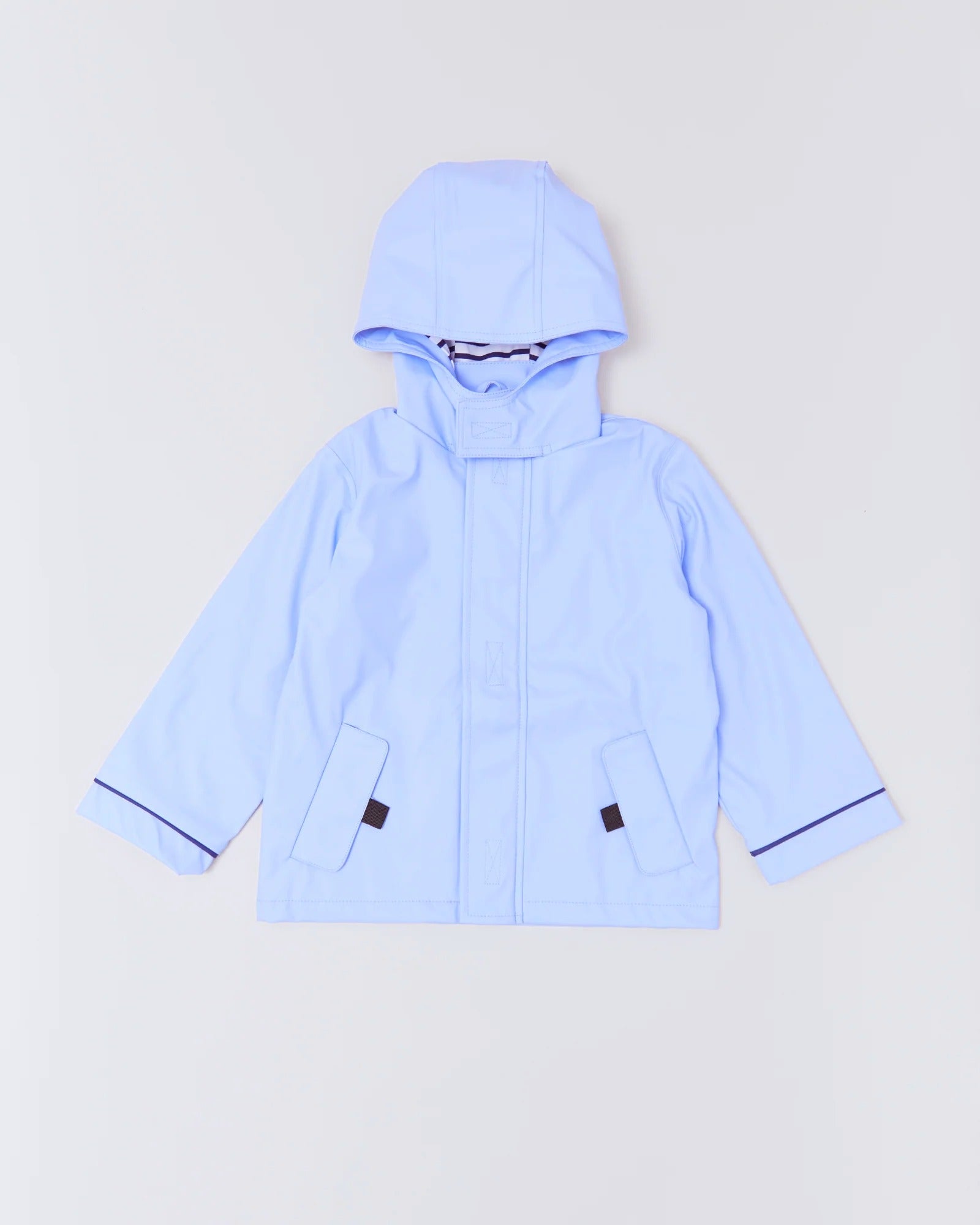 Kids waterproof Stripy Sailor raincoat in Lavender | Rainkoat