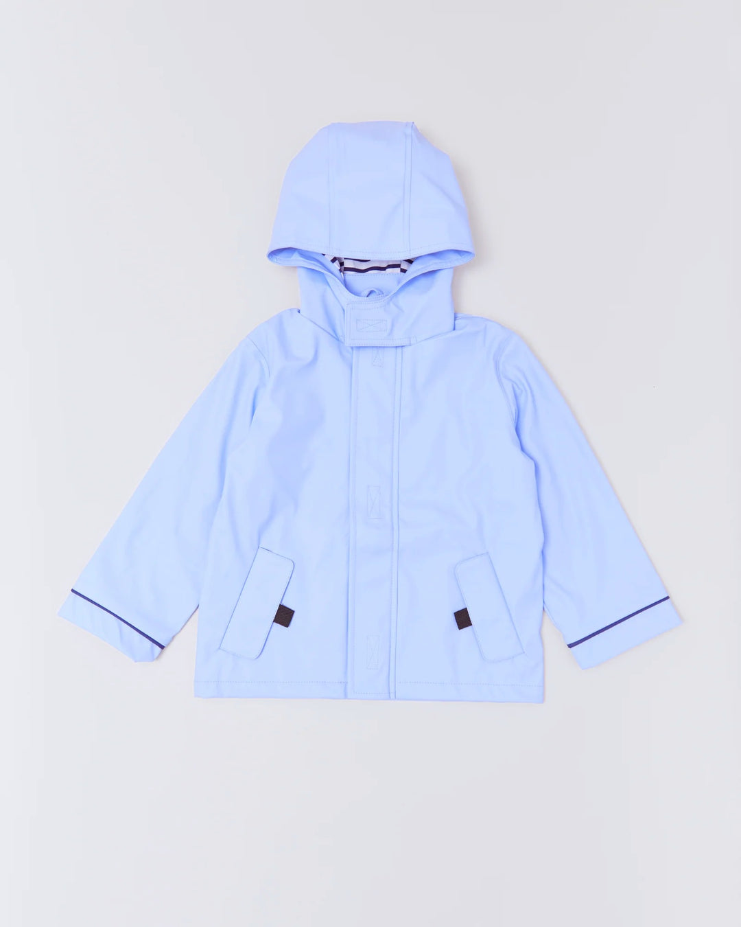Kids waterproof Stripy Sailor raincoat in Lavender | Rainkoat