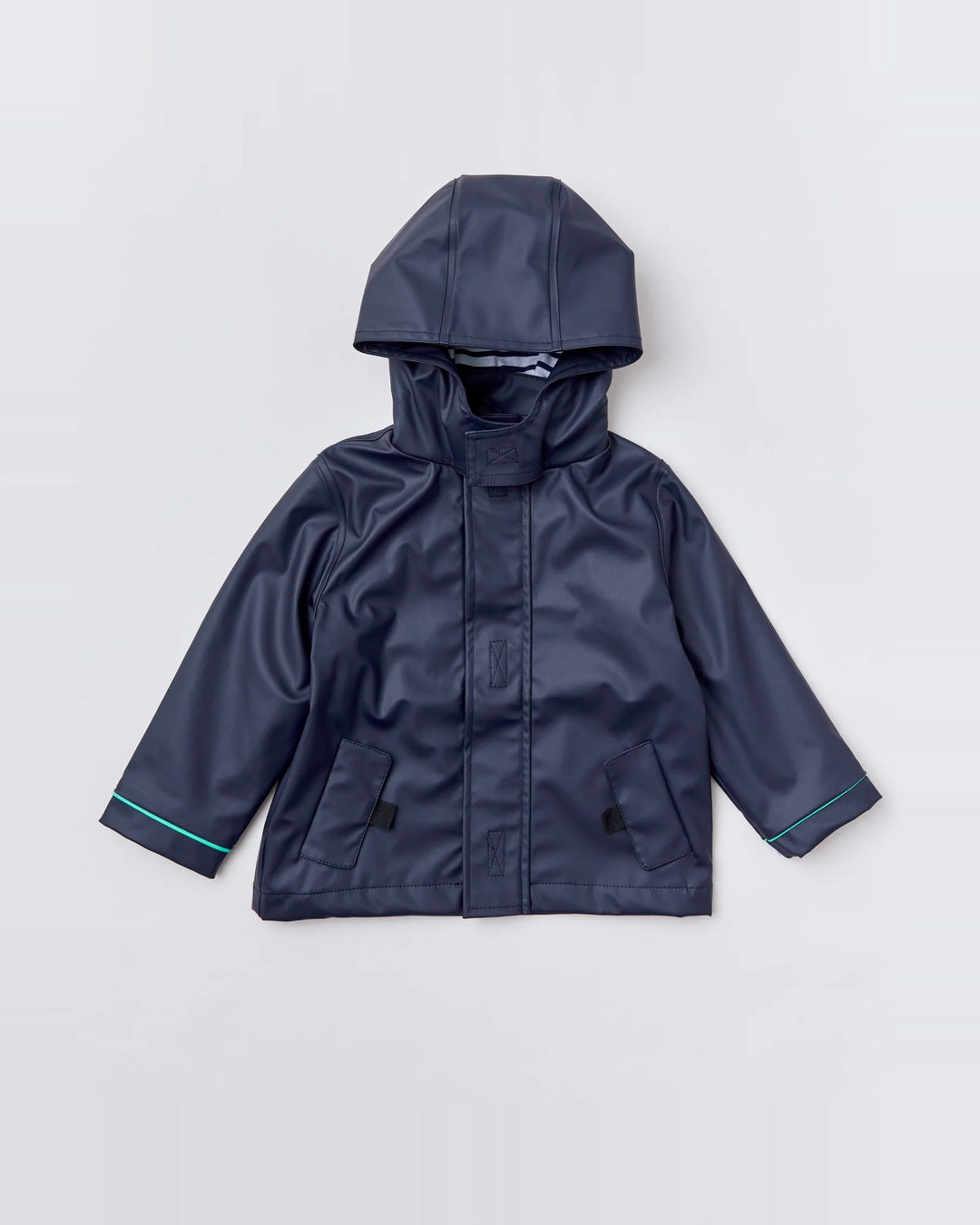 Kids waterproof Stripy Sailor raincoat in Midnight Navy | Rainkoat