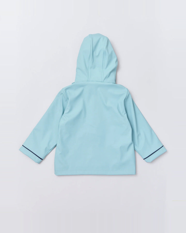 Kids waterproof Stripy Sailor raincoat in Seafoam | Rainkoat